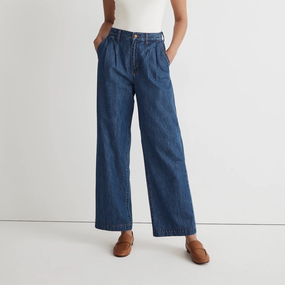 Madewell Wide Leg Dark Blue Denim Jeans